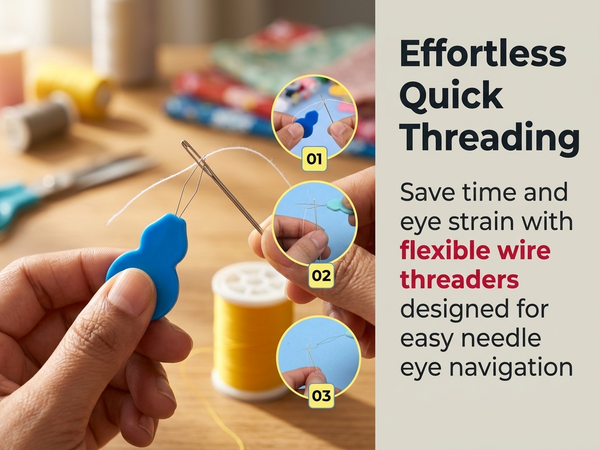 HASTHIP 60-Piece Hand Sewing Needle and Threader Set with Assorted Needle Sizes and Storage Box