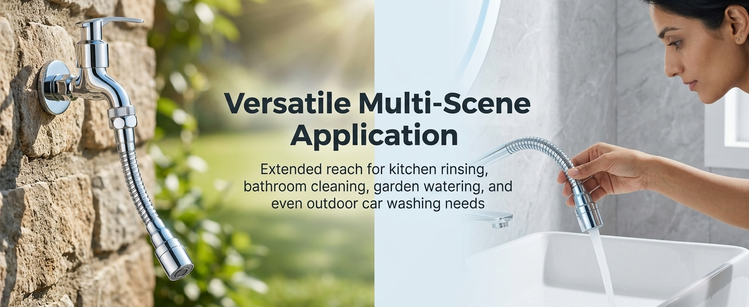 HASTHIP Flexible Faucet Extender with 360 Rotation, Two Water Modes and Bendable Positioning