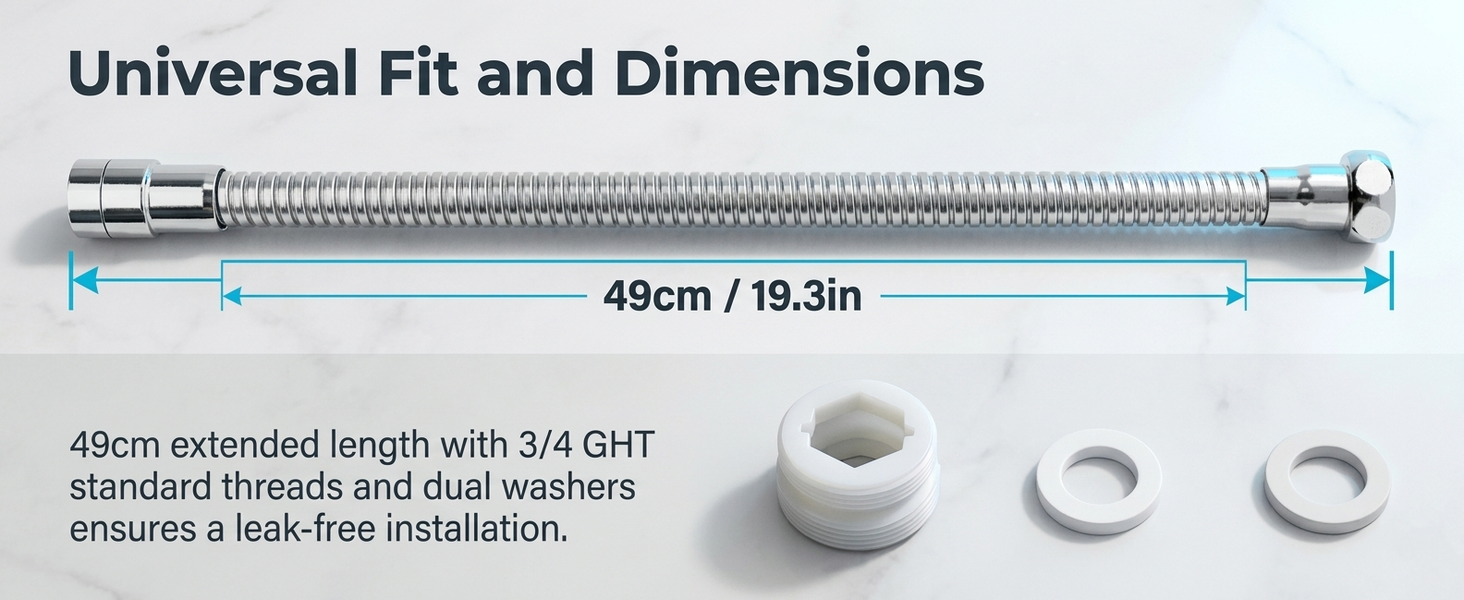 HASTHIP Flexible Faucet Extender with 360 Rotation, Two Water Modes and Bendable Positioning