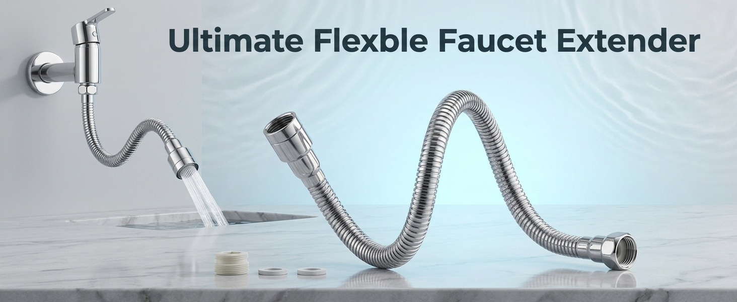 HASTHIP Flexible Faucet Extender with 360 Rotation, Two Water Modes and Bendable Positioning