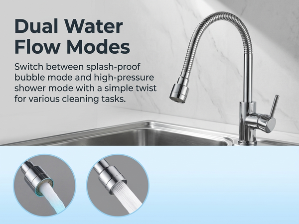 HASTHIP Flexible Faucet Extender with 360 Rotation, Two Water Modes and Bendable Positioning