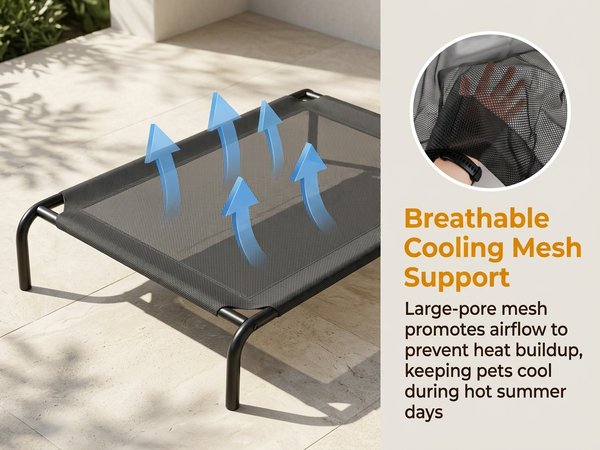 Qpets Elevated Dog Bed for Large Dogs and Cats, Breathable Mesh