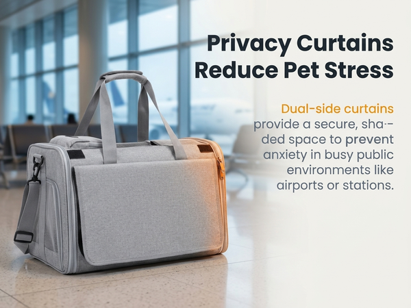 Qpets Cat and Small Dog Carrier Bag with Five-Side Mesh, Foldable Storage and Adjustable Strap