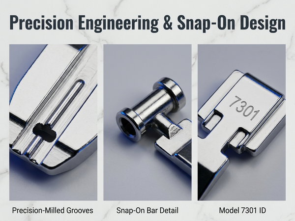 HASTHIP 4-Piece Zipper Presser Foot Kit for Low-Shank Sewing Machines with Four Foot Styles
