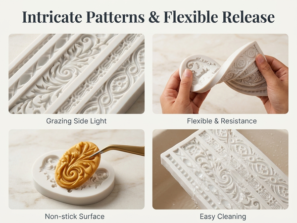 HASTHIP Baroque Silicone Molds for Cake Decorating, Fondant, Chocolate and DIY Crafts
