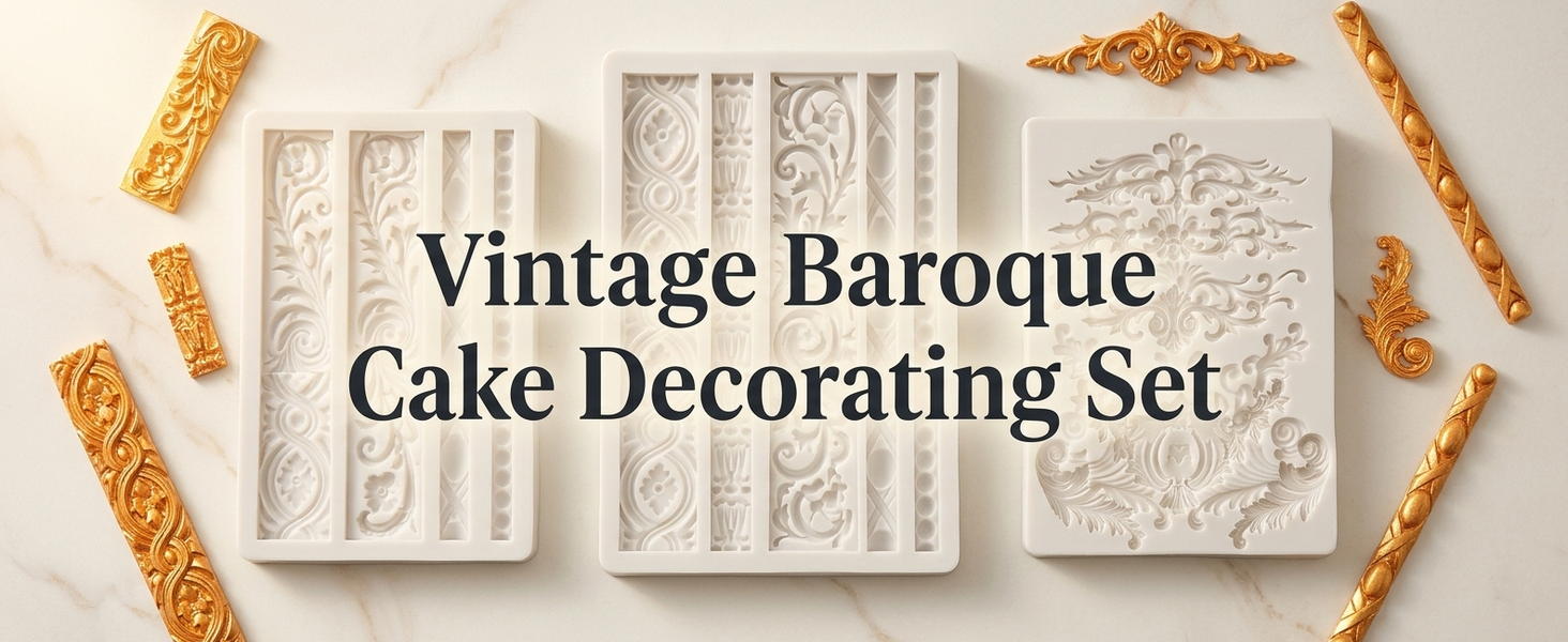 HASTHIP Baroque Silicone Molds for Cake Decorating, Fondant, Chocolate and DIY Crafts