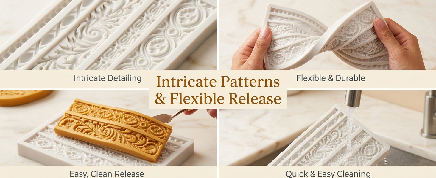 HASTHIP Baroque Silicone Molds for Cake Decorating, Fondant, Chocolate and DIY Crafts