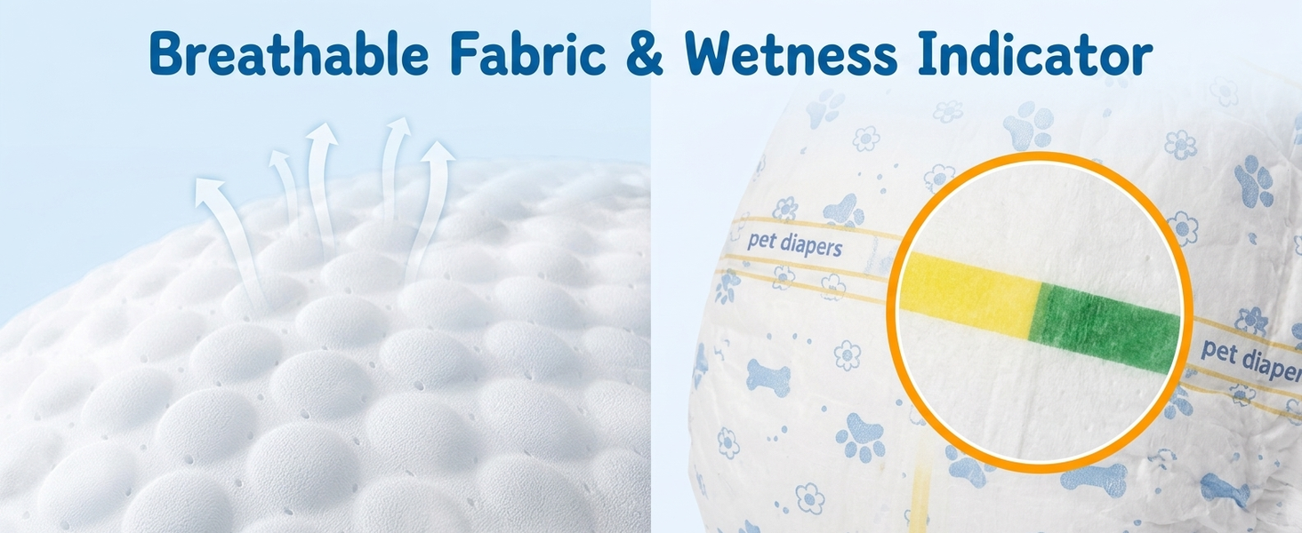 Qpets Male Dog Diaper Wraps, 12 Pack, Absorbent, Breathable Leak Protection, Size L