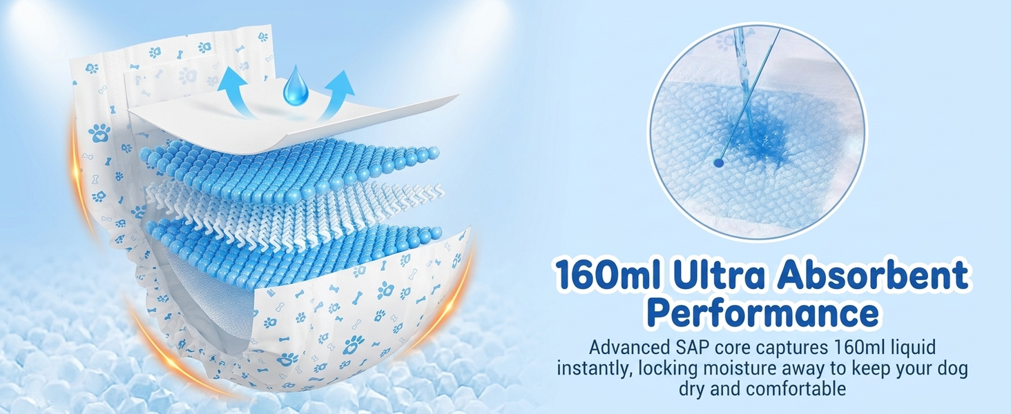 Qpets Male Dog Diaper Wraps, 12 Pack, Absorbent, Breathable Leak Protection, Size L