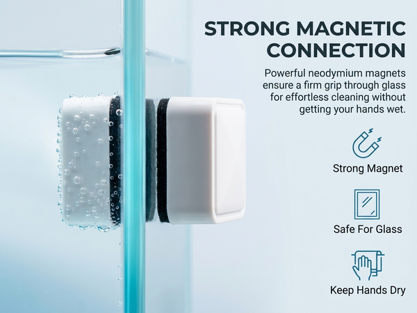 Qpets Mini Magnetic Algae Scraper for Compact Aquariums with 3cm Head and Floating Pad