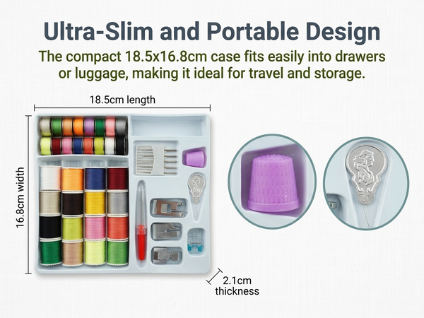 HASTHIP Sewing Kit Set with Threads, Bobbins, Needles and Presser Feet for Home, Office and Travel