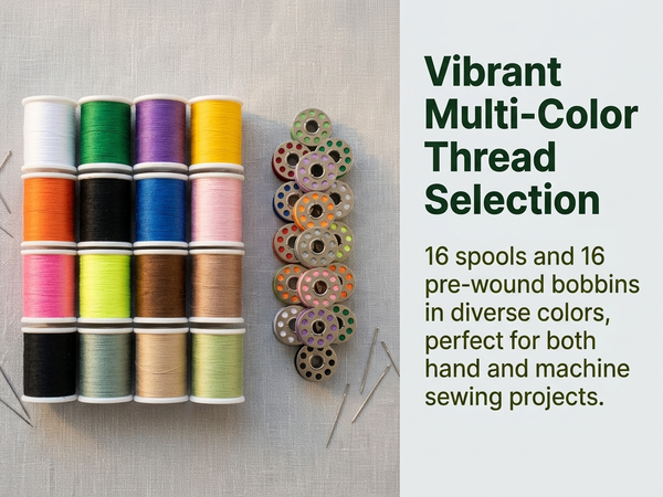 HASTHIP Sewing Kit Set with Threads, Bobbins, Needles and Presser Feet for Home, Office and Travel
