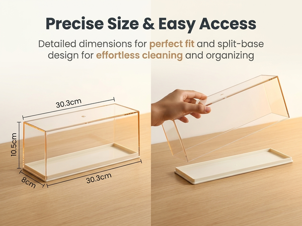 HASTHIP Clear Acrylic Stackable Display Case for Dustproof Figurine and Model Storage