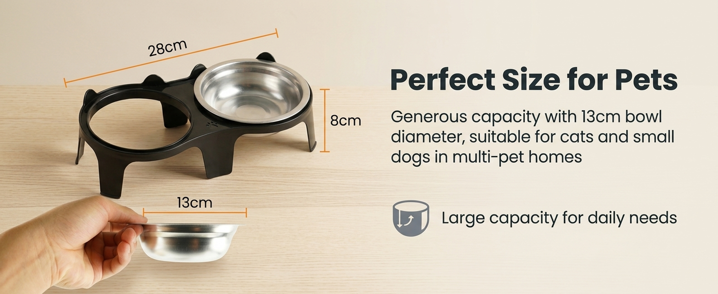 Qpets 2-Pack Stainless Steel and PP Pet Bowls with Weighted Anti-Tip Bases for Cats and Dogs