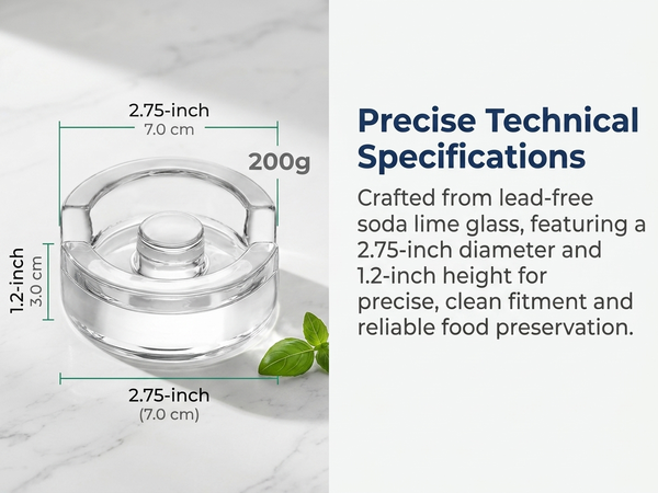 HASTHIP Fermentation Weight Glass for Wide Mouth Mason Jars, 2 Pack 7oz Pickling Weights