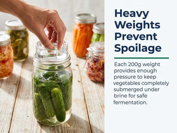HASTHIP Fermentation Weight Glass for Wide Mouth Mason Jars, 2 Pack 7oz Pickling Weights