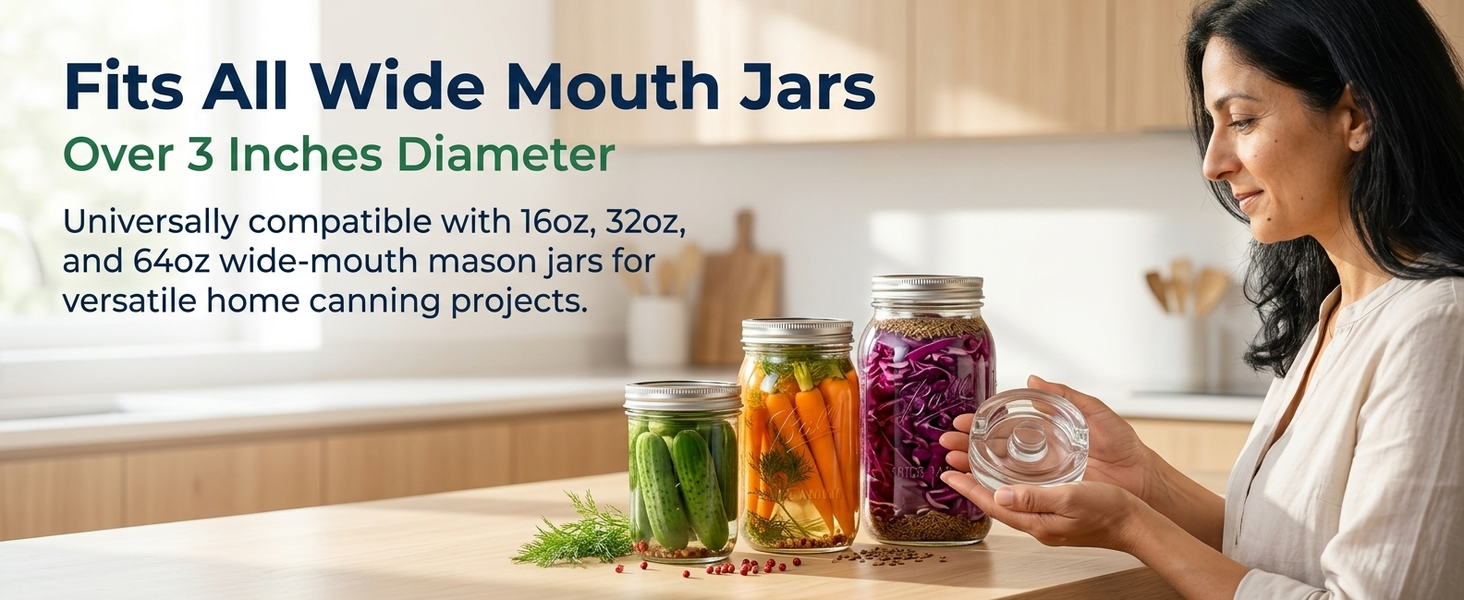 HASTHIP Fermentation Weight Glass for Wide Mouth Mason Jars, 2 Pack 7oz Pickling Weights