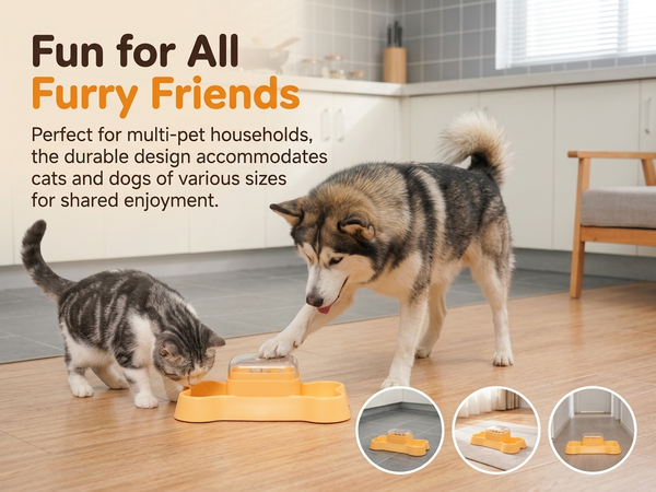 Qpets Interactive Dog and Cat Treat Dispenser Puzzle Feeder for Slow Eating and Enrichment Play