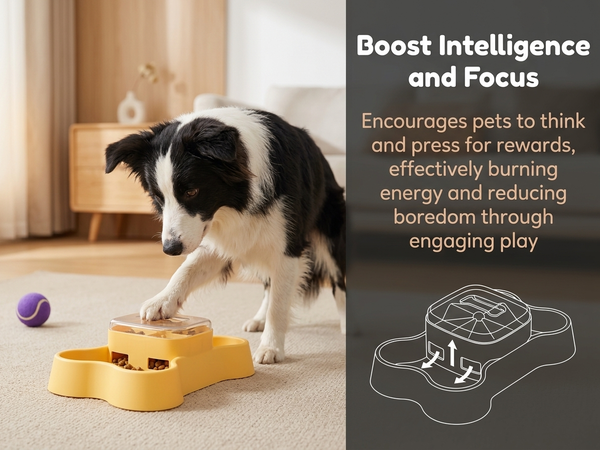 Qpets Interactive Dog and Cat Treat Dispenser Puzzle Feeder for Slow Eating and Enrichment Play