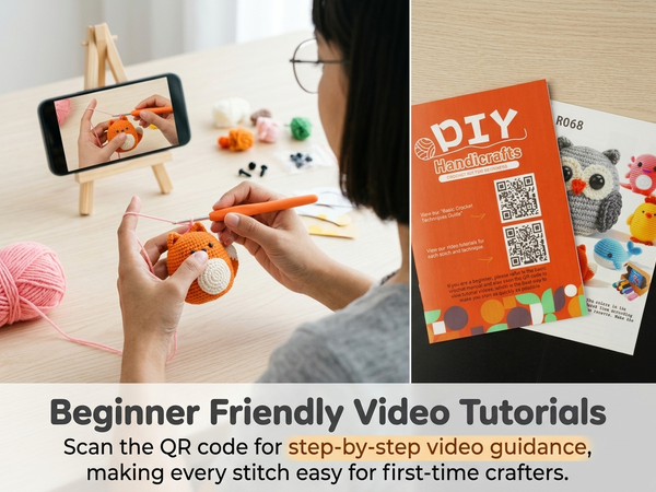 HASTHIP Beginner Crochet Kit with Video Tutorials and Extra Soft Yarn for Animal Projects