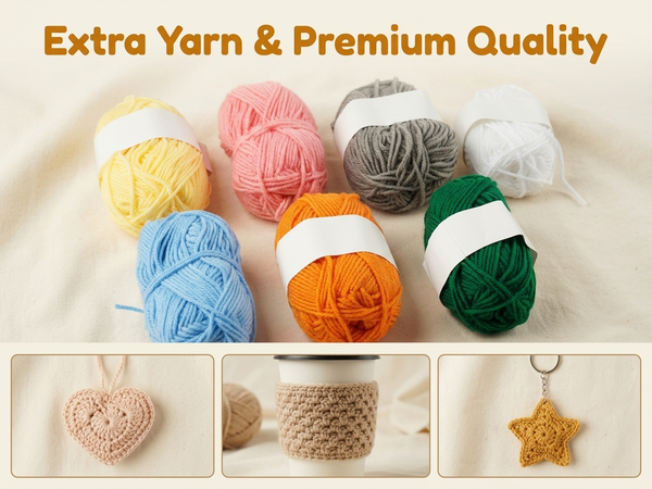 HASTHIP Beginner Crochet Kit with Video Tutorials and Extra Soft Yarn for Animal Projects