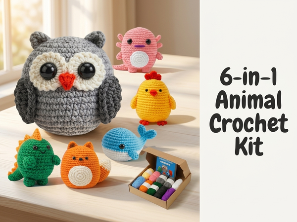 HASTHIP Beginner Crochet Kit with Video Tutorials and Extra Soft Yarn for Animal Projects