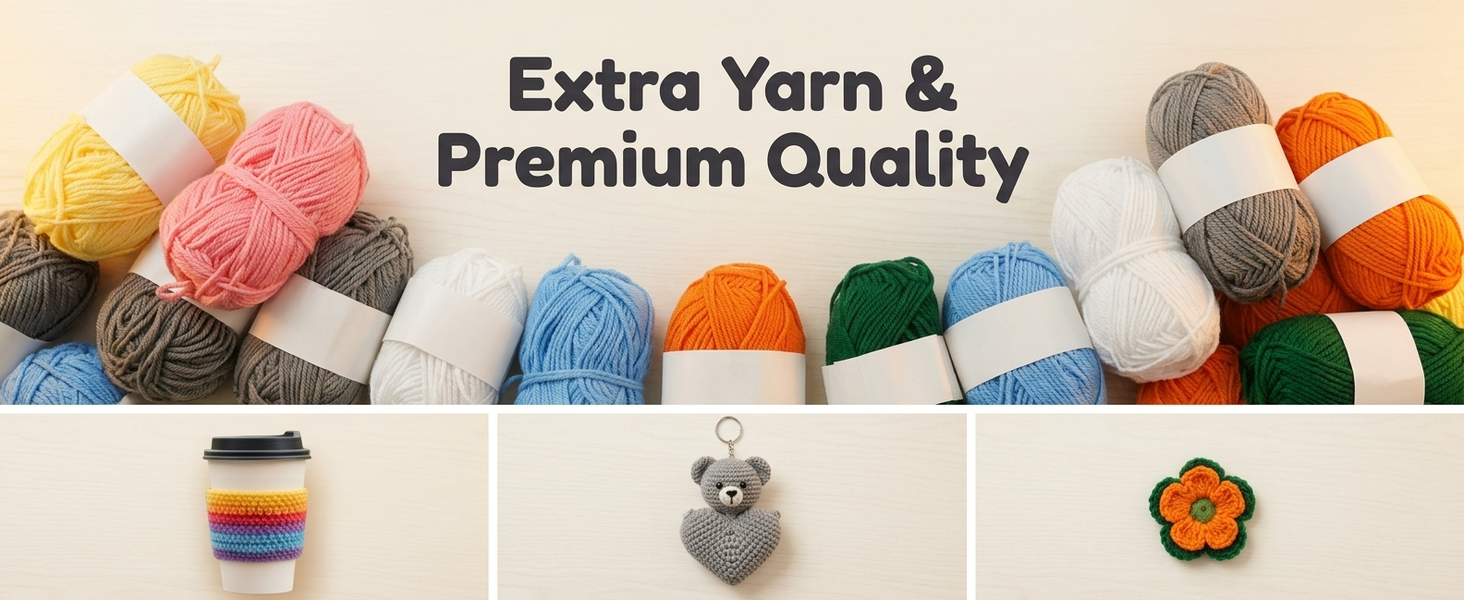 HASTHIP Beginner Crochet Kit with Video Tutorials and Extra Soft Yarn for Animal Projects