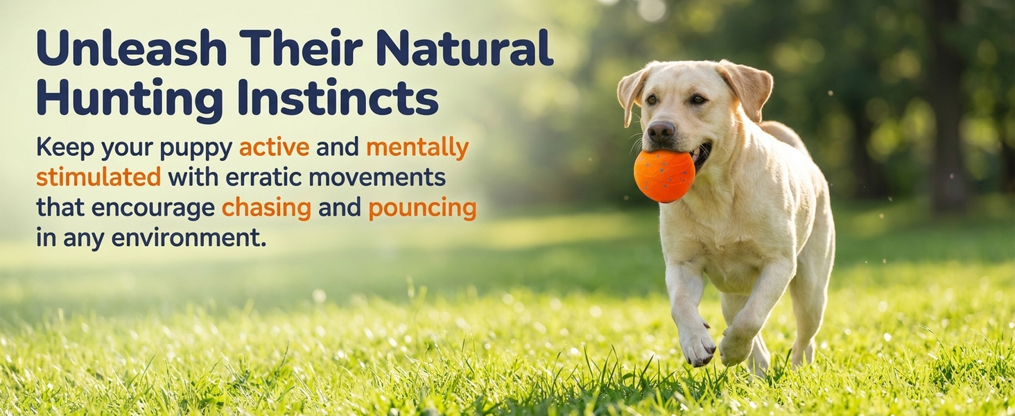 Qpets Interactive Dog Ball with 10mm ETPU Shell, Two Play Modes and IPX7 Waterproof Design