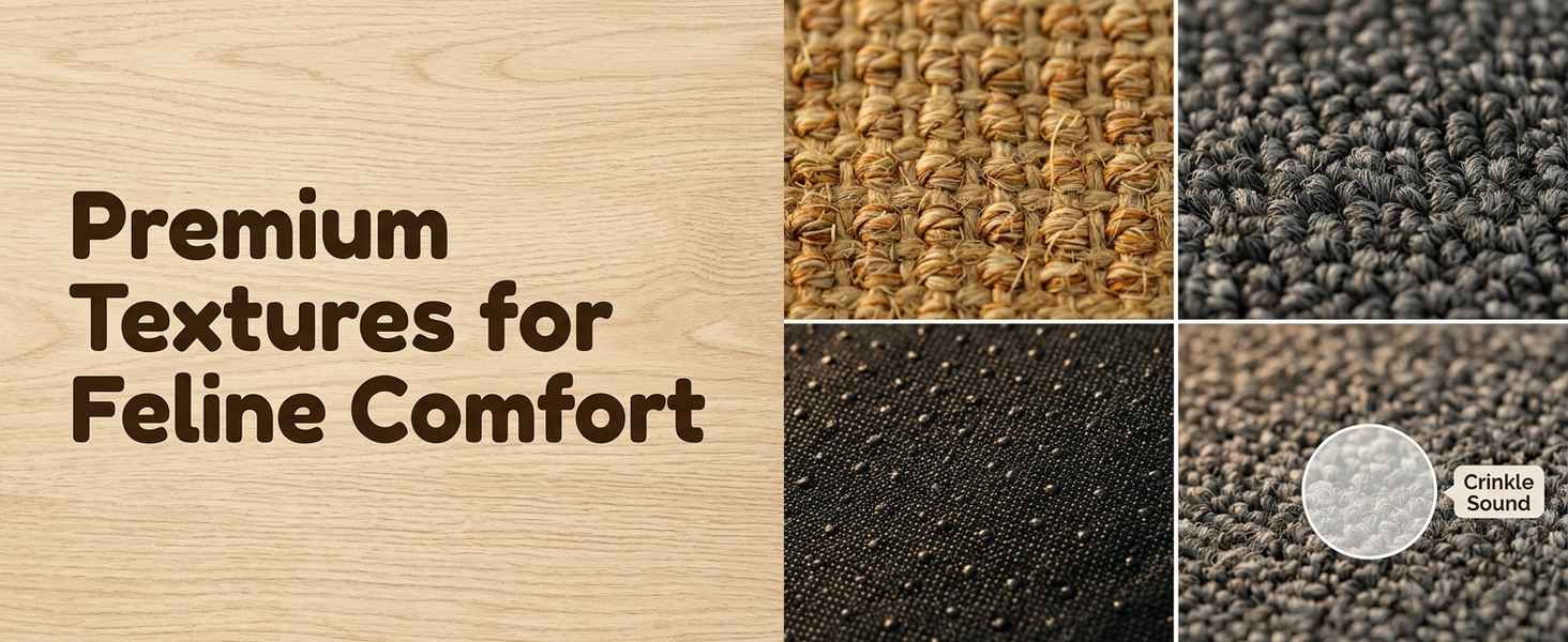 Qpets Sisal Cat Scratching Mat with Four Hanging Strings, Soft Fleece Centre and Anti-Slip Backing