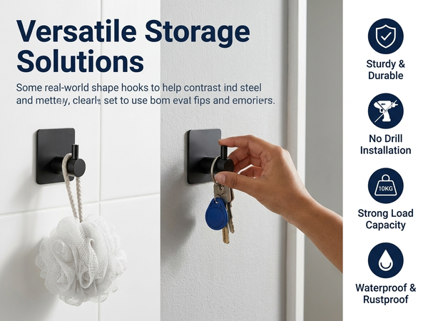 HASTHIP 6Pcs Bathroom Hardware Set, Matte Black SUS304 Stainless Steel Wall Mounted