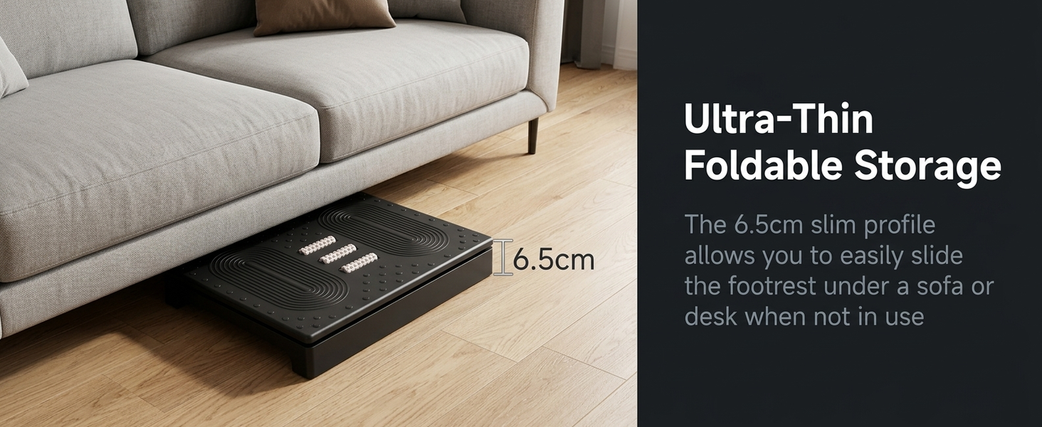 HASTHIP Foot Rest for Under Desk, Ergonomic Adjustable Footrest with 6 Height Levels