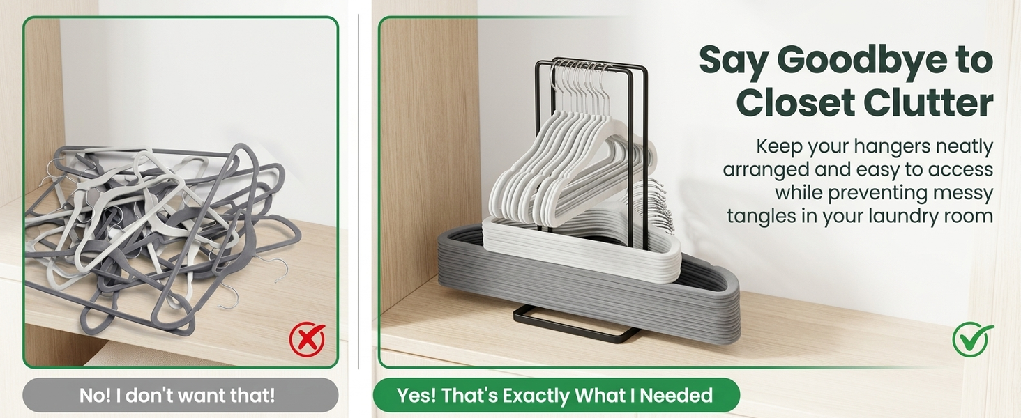 HASTHIP Stackable Hanger Storage Rack in Carbon Steel, Matte Finish, Holds Up to 100 Hangers