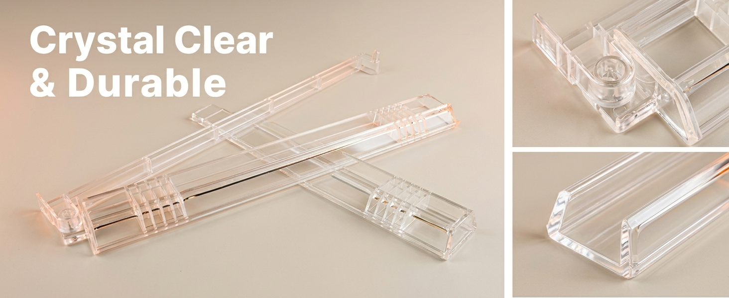 HASTHIP 4-Pack Clear Acrylic Mahjong Tile Racks with Built-In Pushers and Non-Slip Bases
