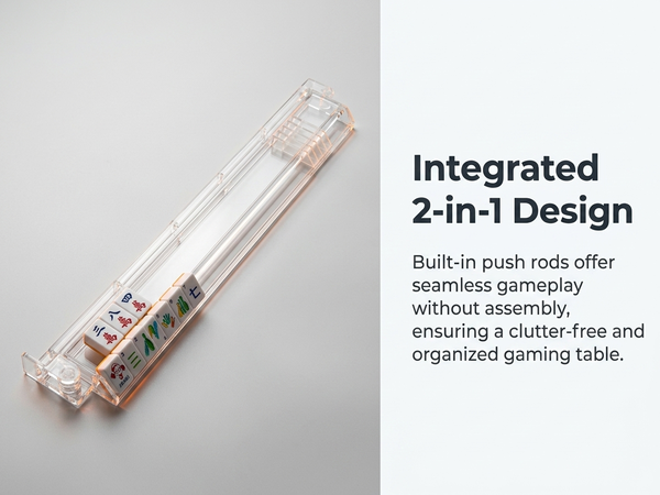 HASTHIP 4-Pack Clear Acrylic Mahjong Tile Racks with Built-In Pushers and Non-Slip Bases