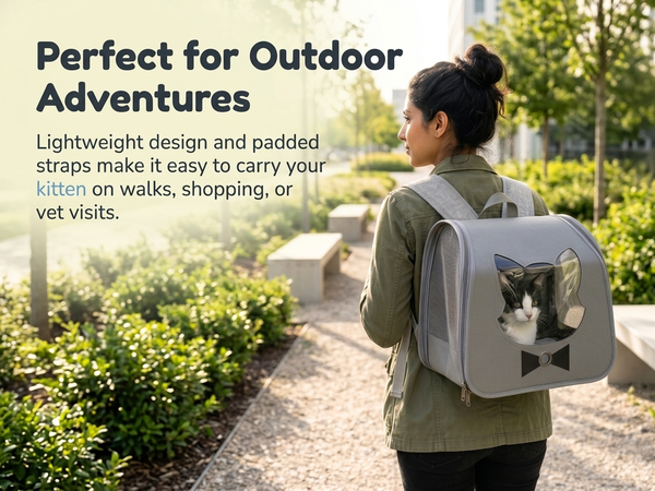 Qpets Pet Backpack Carrier with Large Space Foldable Breathable Transparent Carrier for
