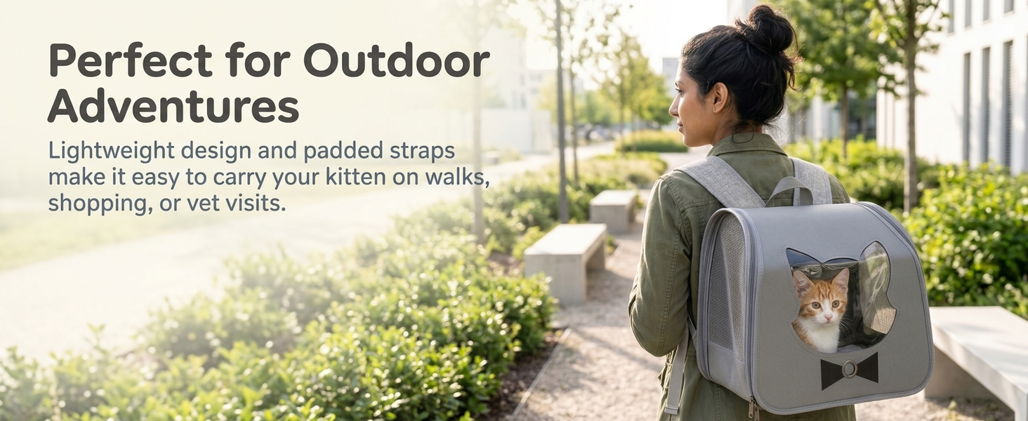 Qpets Pet Backpack Carrier with Large Space Foldable Breathable Transparent Carrier for