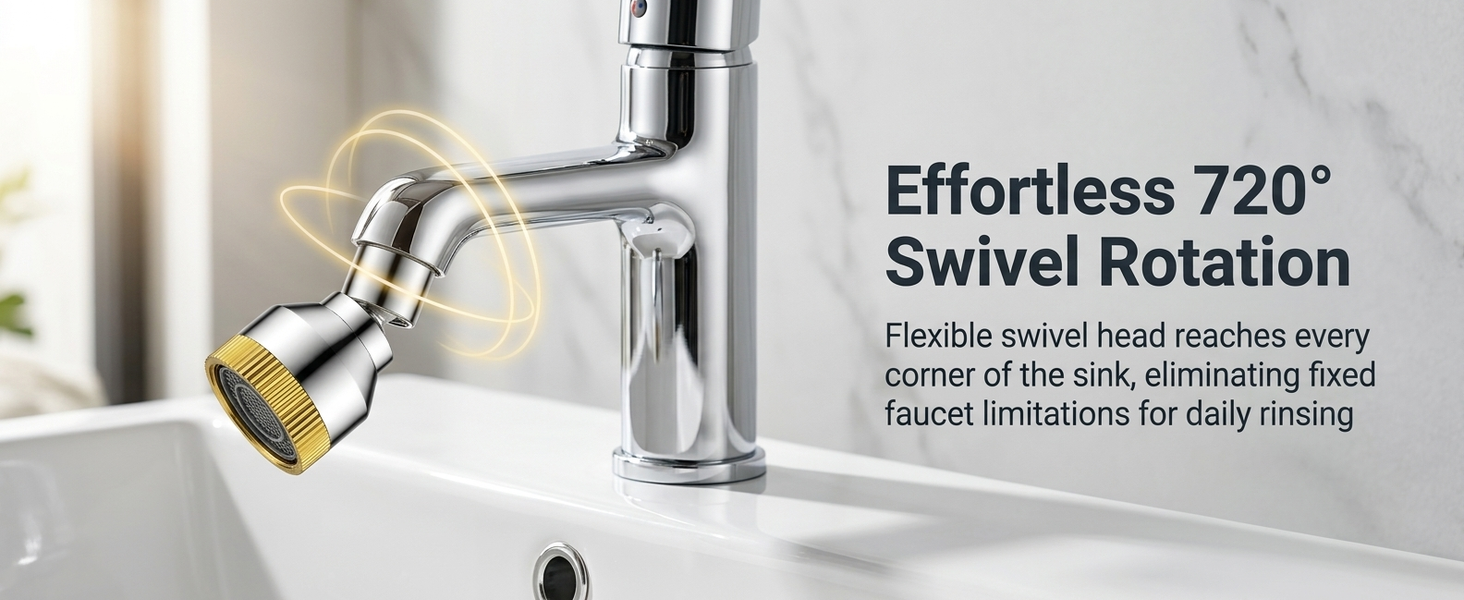 HASTHIP Faucet Sink Aerator Extender with Swivel and 3 Water Modes Adjustable Water Modes
