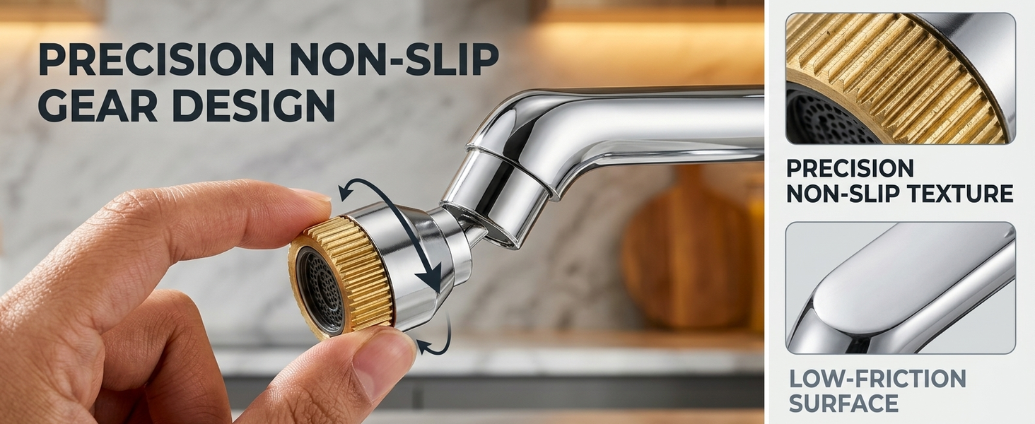 HASTHIP Faucet Sink Aerator Extender with Swivel and 3 Water Modes Adjustable Water Modes