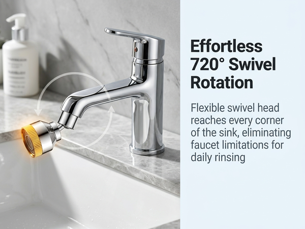 HASTHIP Faucet Sink Aerator Extender with Swivel and 3 Water Modes Adjustable Water Modes