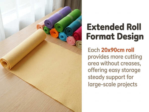 HASTHIP 8"x35" Stiff Felt Sheets, 12 Morandi Colours for Creative Crafts, Sewing and DIY Projects