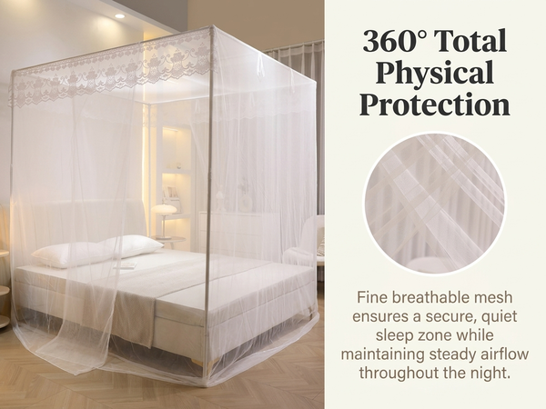 HASTHIP Single Princess Style Mosquito Net Canopy with Breathable Polyester Mesh for Bedroom