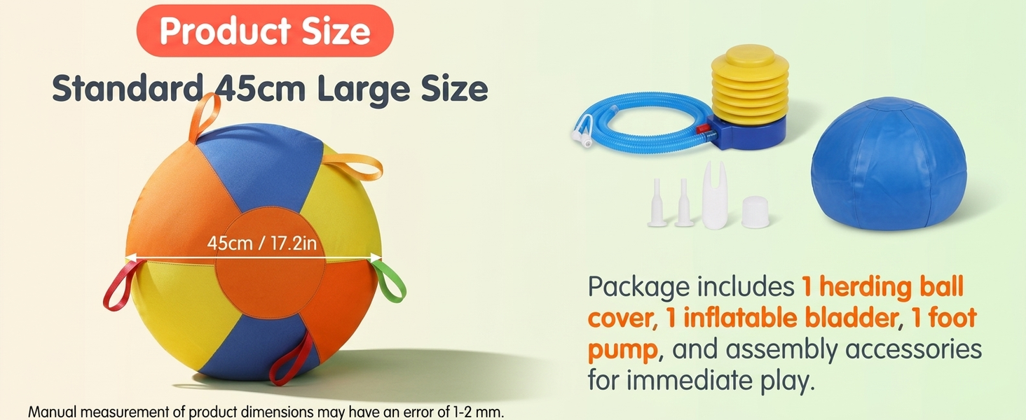 Qpets Herding Ball for Dogs with Multiple Handles and Reinforced Double-Layer Construction