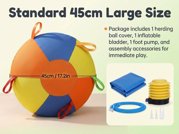 Qpets Herding Ball for Dogs with Multiple Handles and Reinforced Double-Layer Construction