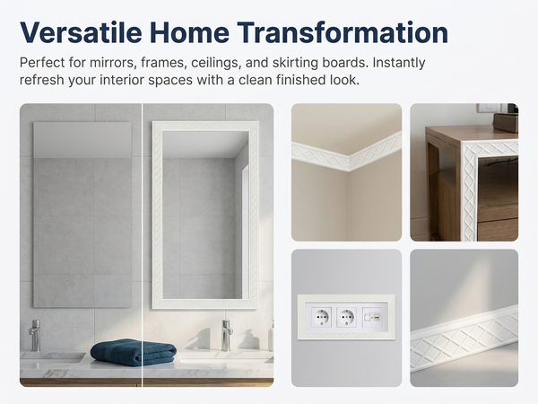 HASTHIP Self-Adhesive 3D Foam Wall Trim Border for Flexible Edge and Corner Finishing