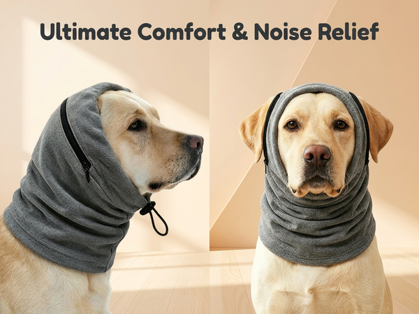 Qpets Adjustable Dog Ear Hood with Dual-Zipper Coverage and Soft Inner Lining, Size M