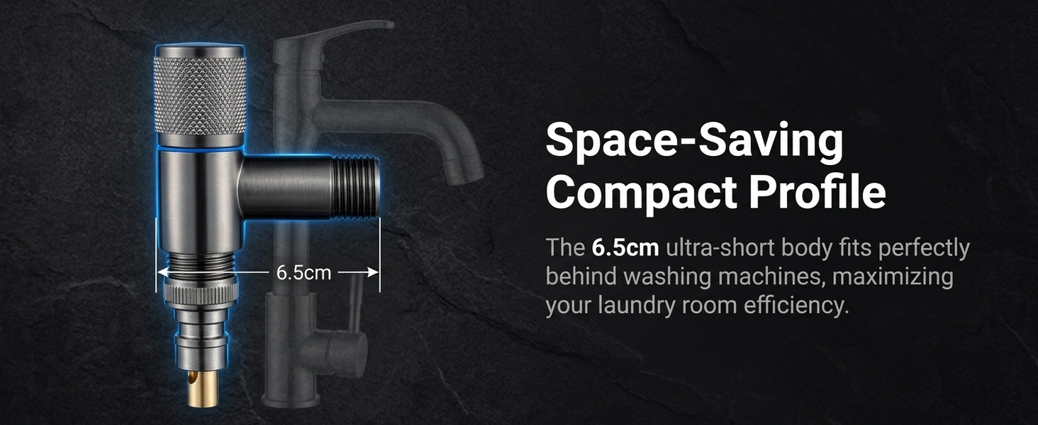 HASTHIP Stainless Steel Dual Outlet Washing Machine Tap with 2-in-1 Angle Valve and Spray Function