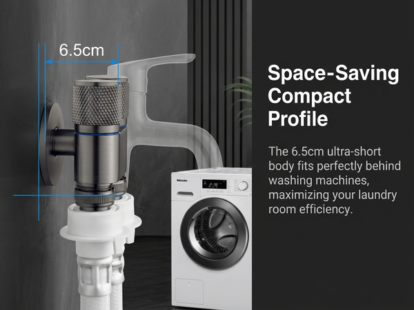 HASTHIP Stainless Steel Dual Outlet Washing Machine Tap with 2-in-1 Angle Valve and Spray Function
