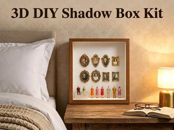 HASTHIP DIY Shadow Box Frame Kit with Movable Mini Frames for Personalized Photo Displays