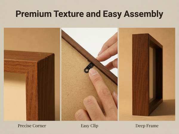 HASTHIP DIY Shadow Box Frame Kit with Movable Mini Frames for Personalized Photo Displays