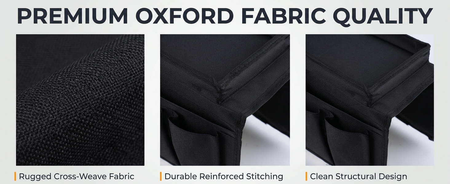 HASTHIP Oxford Sofa Armrest Caddy Organizer with Top Tray With Top Tray, Wear Resistant
